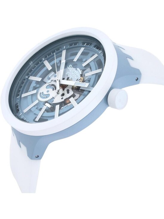 NWT Swatch Big Bold Whice Quartz Blue Dial Unisex Watch